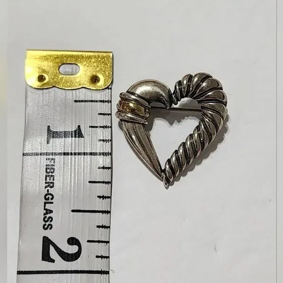 David Yurman 10k gold and white gold braided brooch‎ pin
